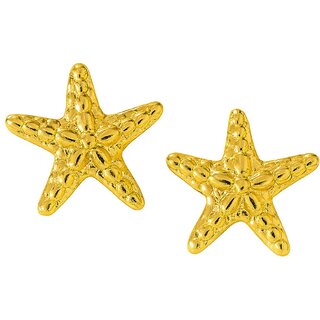 18k Gold Plated Stud Earring (Floral Star Stud Earrings) - Earrings | Buy online on ZillyBuy