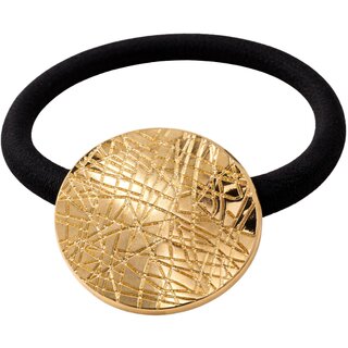 Kimti Hair Tie (Gold, Round Textured Gold Hair Tie)