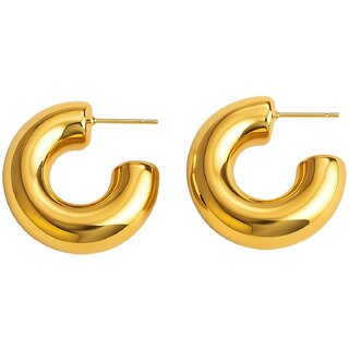 Kimti Enchanting Golden Hoop Earring - Earrings | Buy online on ZillyBuy