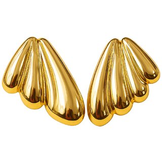 18k Gold Plated Stud Earring (Petal Fan Stud Earrings)