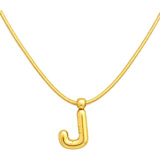 KIMTI Initial letter pendant Necklace (Classic J Letter Pendant Necklace)