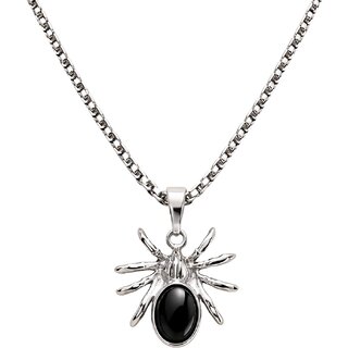 KIMTI Men Necklace (Spider Pendant Necklace, Silver)