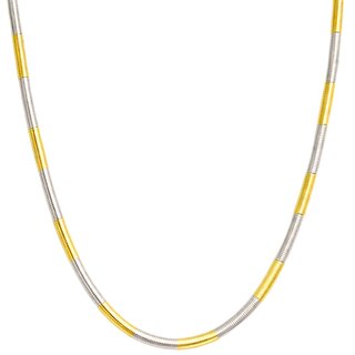 KIMTI 18K Gold Plated Men Chian (Two-Tone Snake Chain, GOLD)