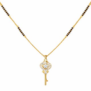 KIMTI 18k Gold Plated Managalsutra (Floral Key Mangalsutra)