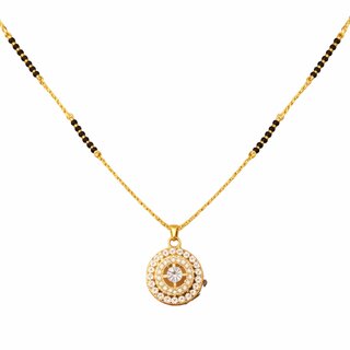 KIMTI 18k Gold Plated Mangalsutra (Circular Halo Mangalsutra)