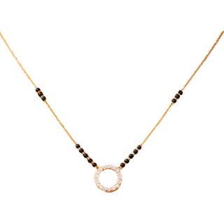KIMTI 18k Gold Plated Mnagalsutra (Classic Black Bead Mangalsutra)