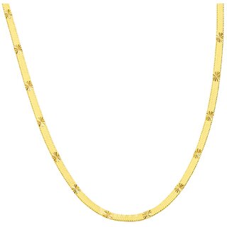 KIMTI 18K Gold Plated Men Chian (Diamond Cut Flat Chain, GOLD)