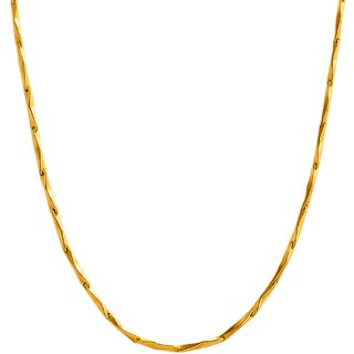 KIMTI 18K Gold Plated Men Chian (Twist Link Chain, GOLD)