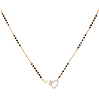 KIMTI 18k Gold Plated Mnagalsutra (Square Solitaire Mangalsutra)