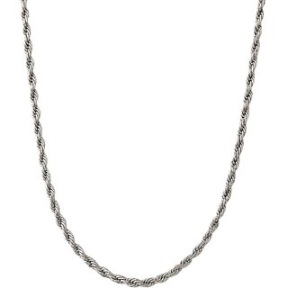 KIMTI 18K Gold Plated Men Chian (Rope Twist Chain, SILVER)
