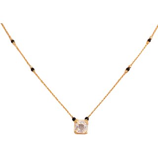 KIMTI 18k Gold Plated Managalsutra (Cushion Cut Mangalsutra)