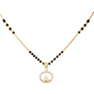 KIMTI 18k Gold Plated Mnagalsutra (Swan Crystal Mangalsutra)