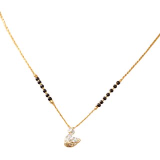 KIMTI 18k Gold Plated Mnagalsutra (Round Solitaire Mangalsutra)