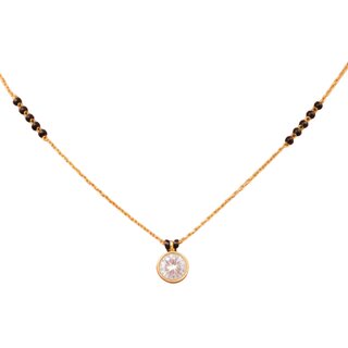 KIMTI 18k Gold Plated Managalsutra (Teardrop Halo Mangalsutra)