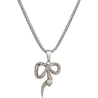 KIMTI Men Necklace (Snake Pendant Necklace, Silver)