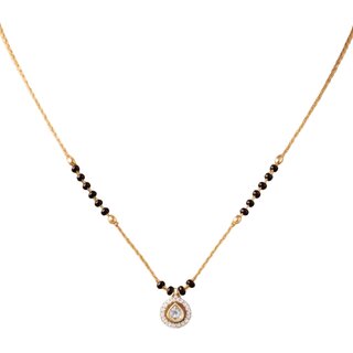 KIMTI 18k Gold Plated Managalsutra (Oval Crystal Mangalsutra)