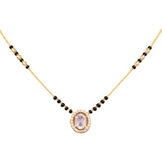 KIMTI 18k Gold Plated Mangalsutra (Teardrop Floral Mangalsutra)