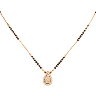 KIMTI 18k Gold Plated Mnagalsutra (Crystal Wreath Mangalsutra)
