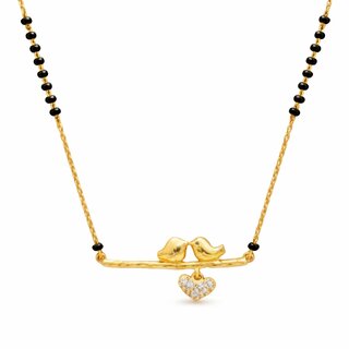 KIMTI 18k Gold Plated Managalsutra (Love Birds Heart Mangalsutra)