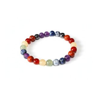Energized Seven Chakra 8mm Bracelet  Healing Crystal Energy Jewelry - Bangles & Bracelets | Buy online on ZillyBuy