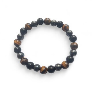 Triple Protection Bracelet 8mm Energized  Tiger Eye, Obsidian, Hematite - Bangles & Bracelets | Buy online on ZillyBuy