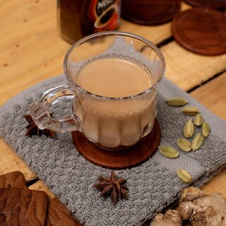 ELVEN Maharaja Style Transparent Tea Cup Coffee Cup Set of 6 Made of Crystal Clear Glass 135 ml