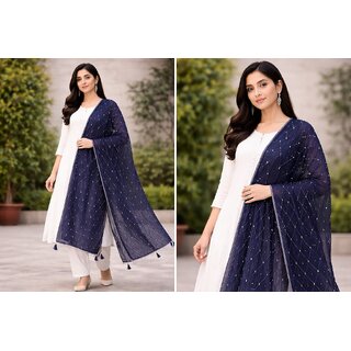 Nazneen Original Mirror Work Dupatta with Latkan | Designer Ethnic Dupatta for Women | Festive & Party Wear - Dupattas & Shawls | Buy online on ZillyBuy