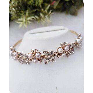 Traditional Hair Accessories for Women  Fancy Pearl Hairband  Mathapatti with Mangtika  Hair Chain Accessories for Bride  Wedding (Golden-1, Medium) - Jewellery Sets | Buy online on ZillyBuy