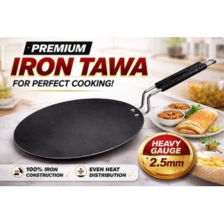 ROTI TAWA F 040526 Premium Heavy Gauge Iron Tawa 2.5mm  100 Iron Roti Dosa Tawa  Gas  Induction Compatible Flat T - Cookware | Buy online on ZillyBuy