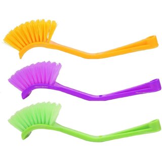 Multipurpose Plastic Cleaning Brush 3pcs  Heavy Duty Scrub Brush for Kitchen, Bathroom  Household Cleaning black