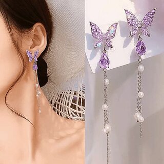Purple Colour Trending Korean-Style Earrings - Earrings | Buy online on ZillyBuy