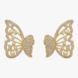 Crystal Butterfly Stud Earrings - Earrings | Buy online on ZillyBuy