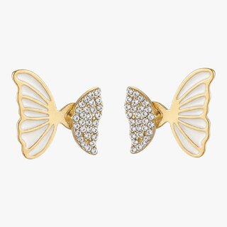 White Pearl Butterfly Stud Earrings (Elegant) - Earrings | Buy online on ZillyBuy