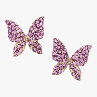 Pink Butterfly Stud Earrings - Earrings | Buy online on ZillyBuy