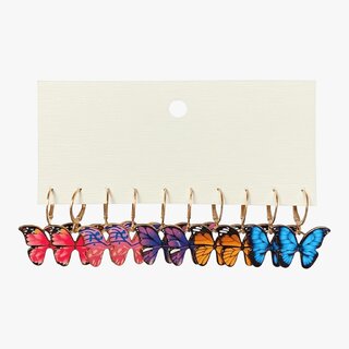Multi-Colour Korean-Style Butterfly Stud Earrings (Set of 5) - Earrings | Buy online on ZillyBuy