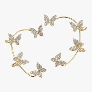 Butterfly Zircon Earcuff Non Piercing Earrings  Left and Right - Earrings | Buy online on ZillyBuy