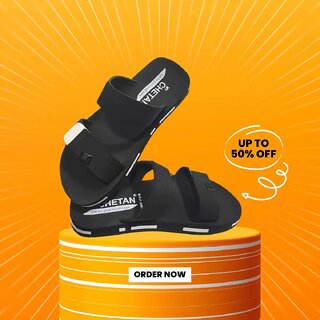 Black Stylish Premium Sandals For Men