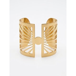 Gold-Toned Criss Cross Cuff Bracelet for Women  Textured Wide Open Bangle  Bold Statement Fashion Jewelry - Bangles & Bracelets | Buy online on ZillyBuy