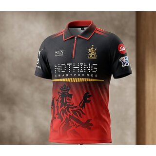 RCB Inspired Premium Sports Jersey for Men  Breathable Polyester  Athletic Fit