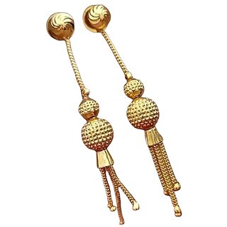 Golden Dangle Earrings for Women  Girls  Stylish Alloy Steel Drop Earrings  Lightweight Party  Casual Wear Jewelry  Trendy Fashion Earrings - Earrings | Buy online on ZillyBuy