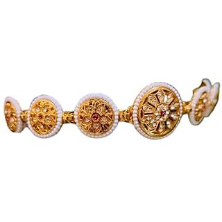 SPARKLING Floral Kundan Studded mathapatti Sheesh Patti Hairband - Traditional Golden Headpiece for Women and Girls jewellery - Jewellery Sets | Buy online on ZillyBuy