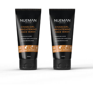 NUEMAN Charcoal Brightening Face Wash Combo Pack of 2 (100ml Each)