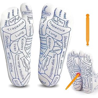 Reflexology Socks for Women with Acupressure Foot Chart  Trigger Point Massage Tool for Foot Pain Relief, Plantar Fasciitis Support, Stress Reduction  Circulation Aid multicolor