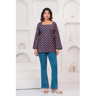 Red and Blue Combination Printed Kurti - Kurtas & Kurta Sets | Buy online on ZillyBuy