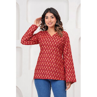 Womens Red Traditional Kurti - Kurtas & Kurta Sets | Buy online on ZillyBuy