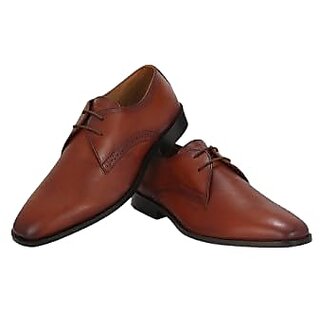 MIROCK Men Classic Leather Shoes, Tan Brown, Formal Dress Lace-up Style