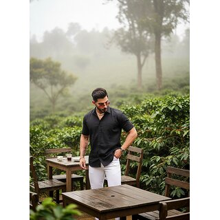 Casualbud Grey Men's Cotton Regular Fit Shirt