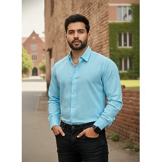 Casualbud Black Men's Linen Regular Fit Shirt