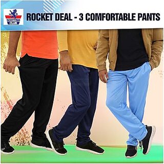Rocket Deal - 3 Comfortable Pants For Mens - Track Pants | Buy online on ZillyBuy