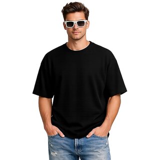 Men's Oversized T-Shirt, Cotton Blend, Soft Fabric, Crew Neck, Short Sleeve